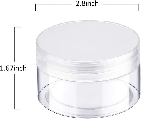 SATINIOR 6 Pack 4 oz Plastic Jars Containers with Lids Wide-mouth Refillable Leakproof Reusable Round Empty Jars for Travel Cosmetic Dry Food Spic...
